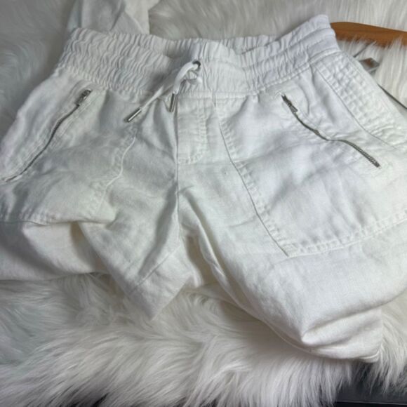 Athleta Cabo  White Linen Pants Sz 2P - Picture 4 of 9